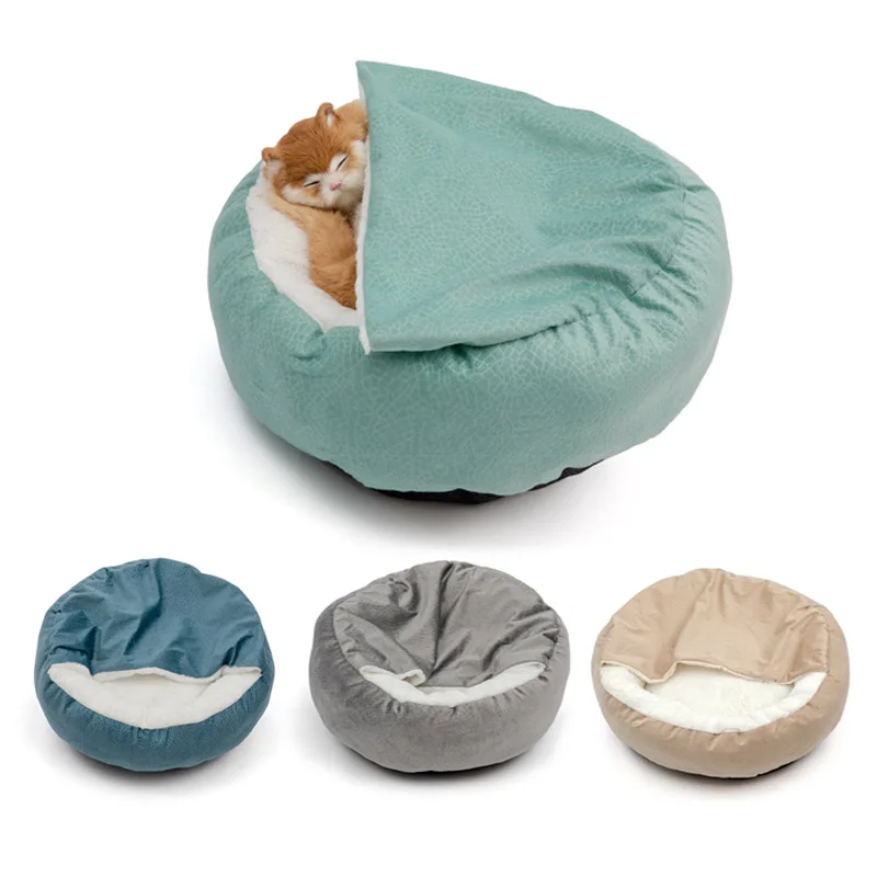 

Cat Bed For All Seasons, Pet Shell Nest, Cats Blanket Shell Anti-Slip Oxford Cloth, Soft Plush Dog Beds Pet Mats