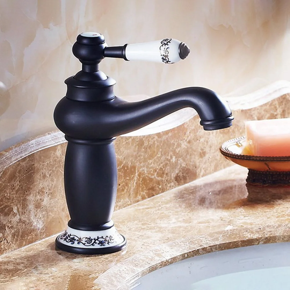 New Arrival Concise Style Bathroom Faucet Oil Rubbed Bronze Basin Sink Faucets Single Handle water Mixer Tap Nnf504