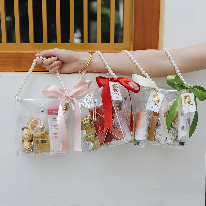 10pcs wholesale gift distribution PVC transparent gift handbag Ramadan distribution candy gift box baby shower holiday gift