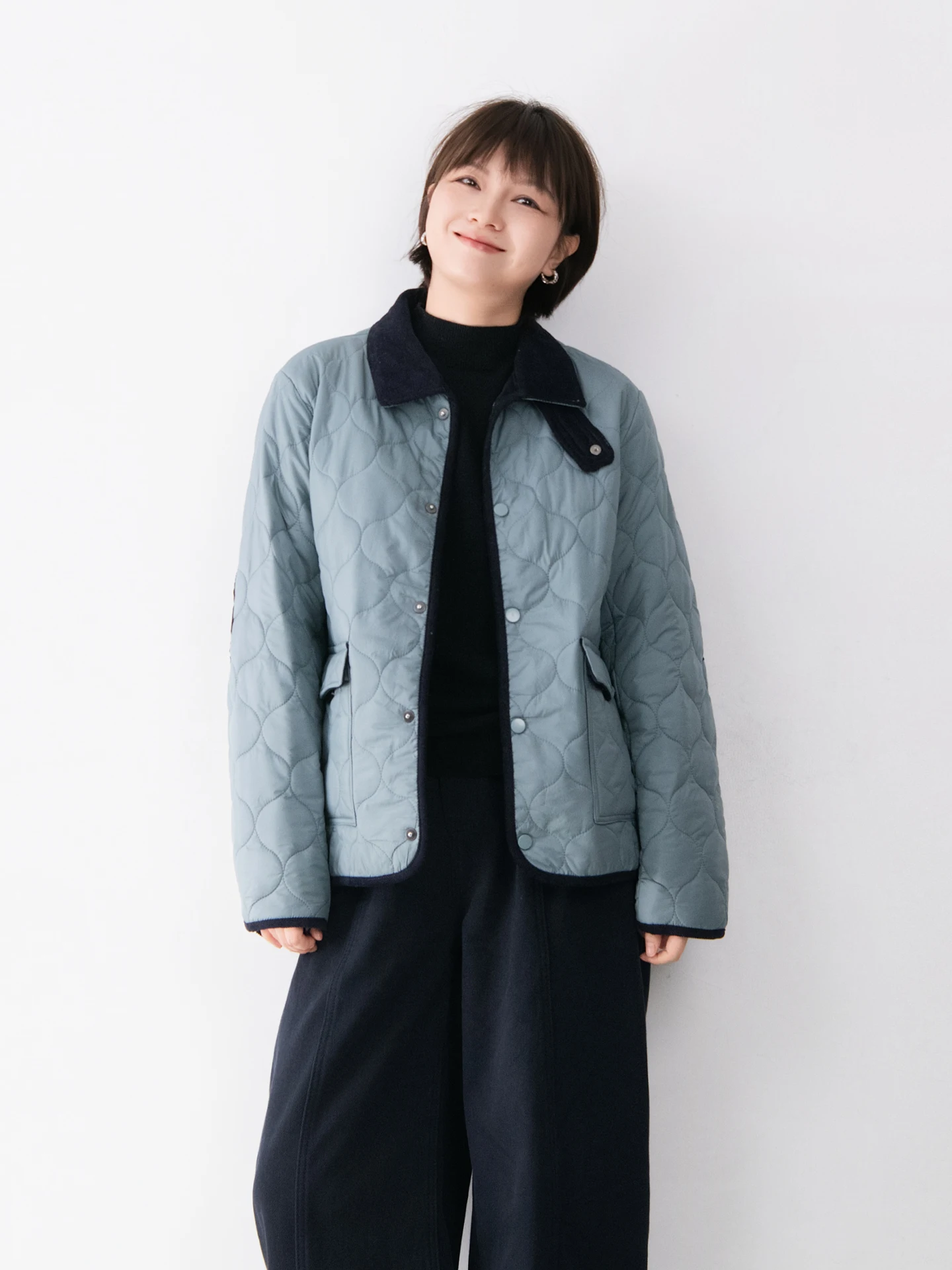 

New Snowy Velvet Long Sve Cotton Jaet Women Soft Versatile Warm Collar Cotton Top Commute Simple Sle Polyester Filling