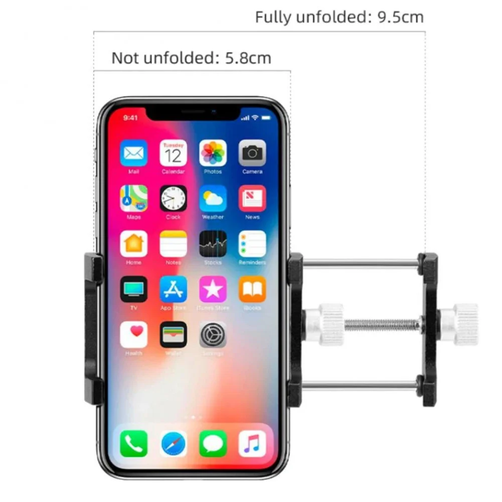 Bike Phone Mount Holder Sturdy Aluminum Alloy Bike Handlebar 360° Rotation Phone Base Shakeproof Stand For 5.8-9.5CM Phones