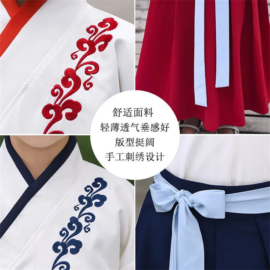 Disfraz Tang chino antiguo para niños, trajes de actuación escénica para vacaciones, traje Hanfu tradicional chino para niños y niñas, bata de satén