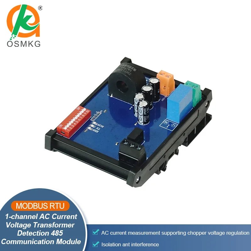 Oshangming 1Channel AC Current Transformer Detection AC Current Voltage Acquisition Module RS485 Modbus Rtu