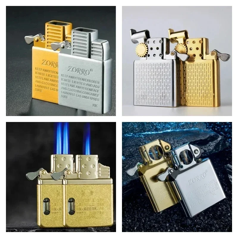 ZORRO Kerosene Lighter Inner Insert Parts Gas/Oil Flint Grinding Wheel Brass White Steel Cigarettes Lighters Repalce 912 915 902