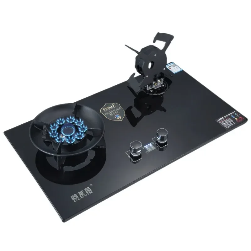 for Flip-type Gas Burner Embedded Gas Stove Cooktop Timing function Household Fogao Energy-saving Dual-purpose Fierce Stove