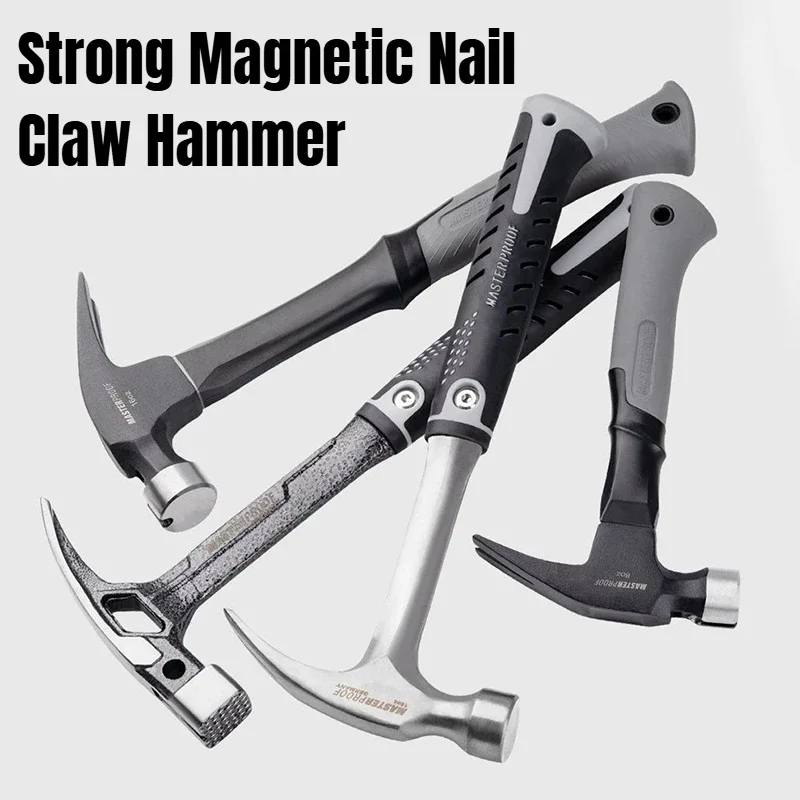 Multifunctional Claw Hammer Professional Magnetic Carpenter Hammers Carbon Steel Camping Hammer Woodworking Tools Self-defense