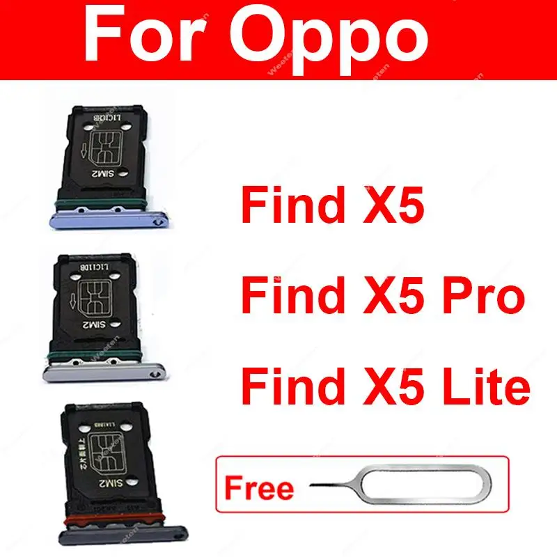 

SIM Card Tray For OPPO Find X5 Find X5 Pro Find X5 Lite Sim Card Slot Holder Card Reader Adapter Replacement Parts