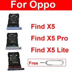 SIM Card Tray For OPPO Find X5 Find X5 Pro Find X5 Lite Sim Card Slot Holder Sim Card Reader Adapter Replacement Parts