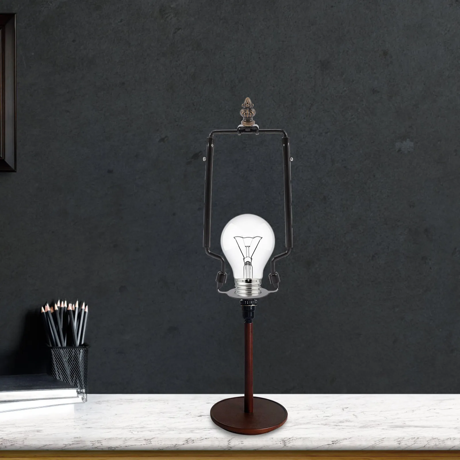 

1Set Heavy Duty 4-Position Adjustable Lamp Shade Harp Bracket Chrome Finish Lampshade Frame Lamp Harp Holder Kit DIY Lighting