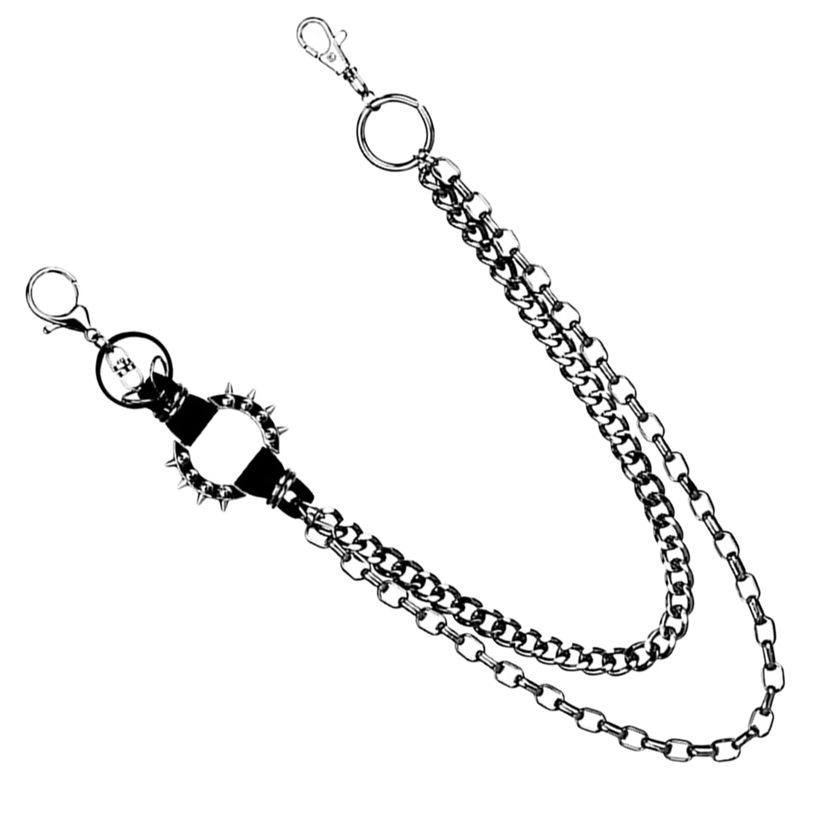 

Heavy Duty Pants Chain Unisex Waist Belt Loop For Wallet Keys Street Dance Punk Hip Hop Trousers Decoration Accessory