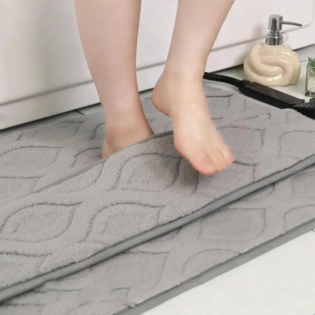 Fluffy Doormat Foot Drying Rug Slip Resistant Backing Floor Mat Bathroom Shower Mat Non-skid Floor Rug Absorbent Bathroom Mat