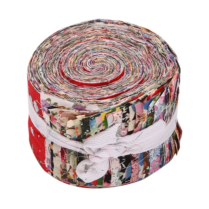 Fabric Strips Roll Jelly Fabric Bundles Fabric Quilting Strips Roll Up Flower Precut Patchwork With Assorted Patterns