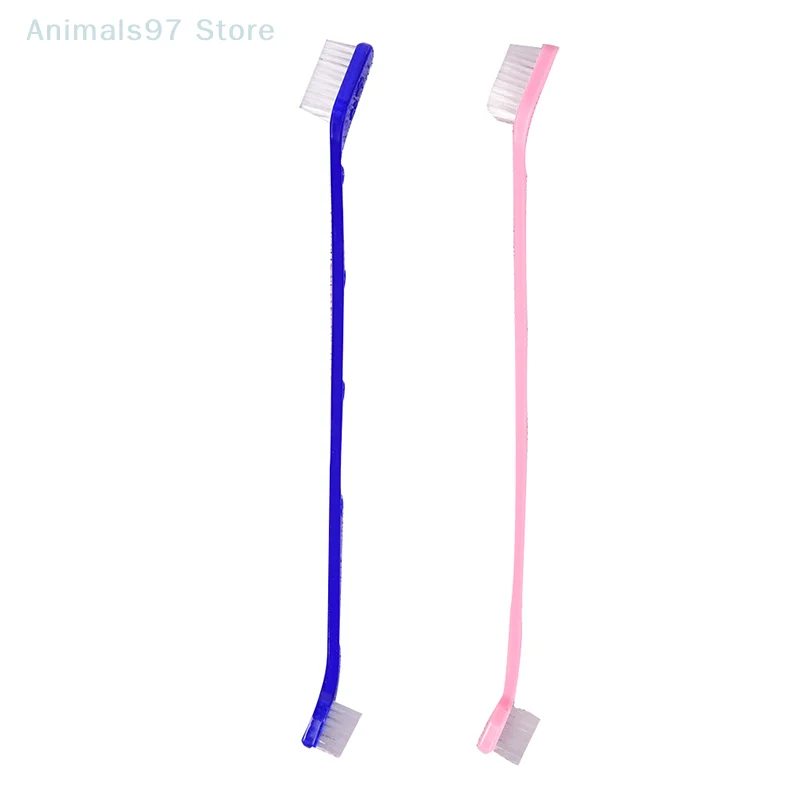 1/2Pcs Pet Cat Dog Tooth Finger Double Ended Brush Dental Care For Pet Toothbrush 18CM Plastic Cat Toothbrushes Pet Accessories