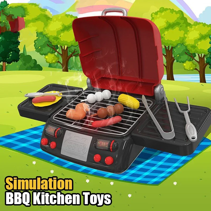 Jouets pour enfants Simulation cuisine Barbecue filles garçons four électrique semblant jouer nourriture Barbecue jouer jeu de rôle maison jouet cadeau de noël