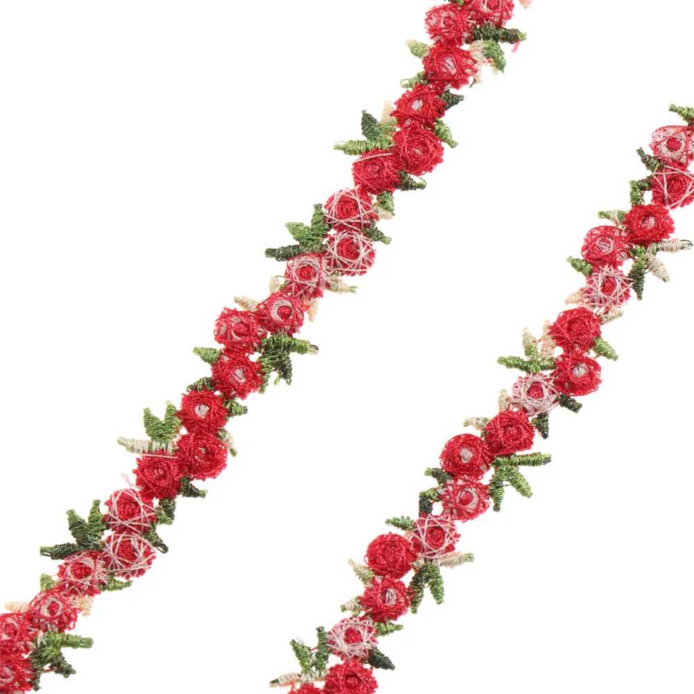 Decor Polyester Wedding Dress Embroidered Water soluble Flower Lace Trim Ribbons Fabric Trim