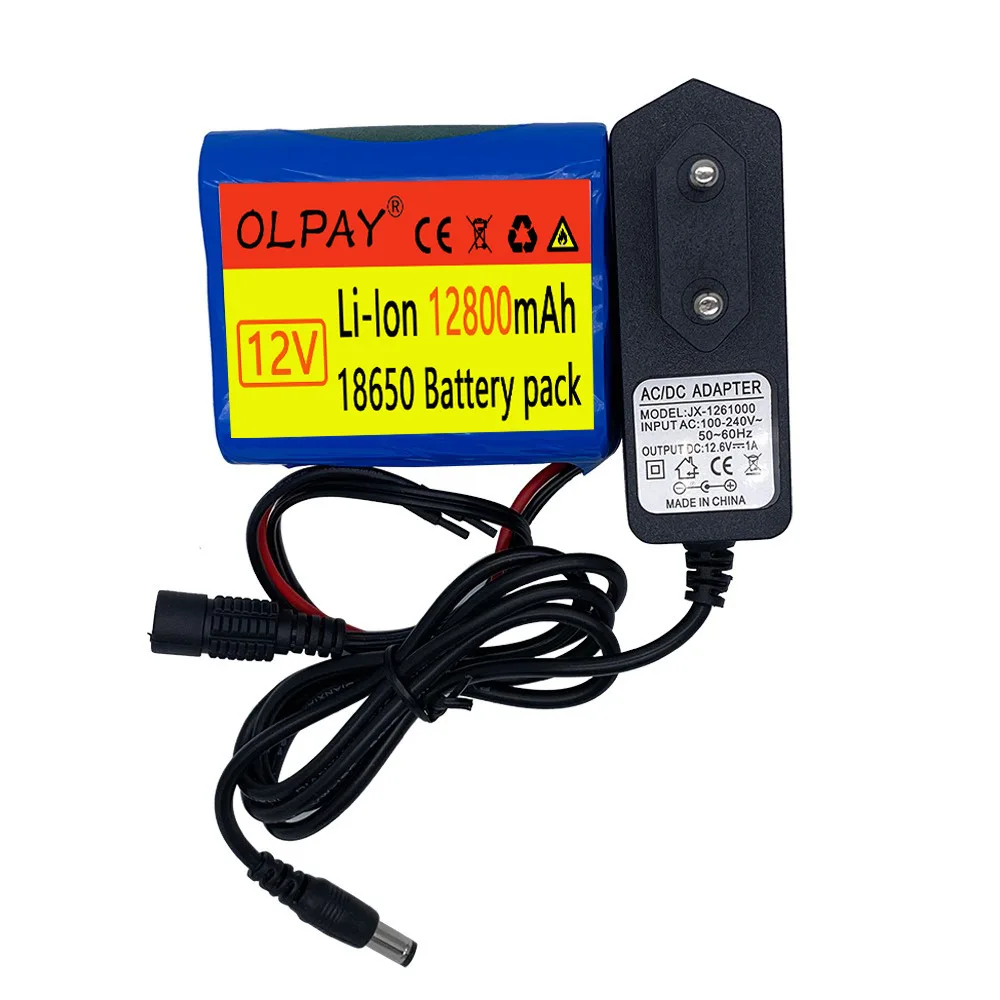 12V 12800mAh battery 18650 Li-ion 50Ah Rechargeable batteries with BMS Lithium Battery packs Protection Board +12.6V Charger