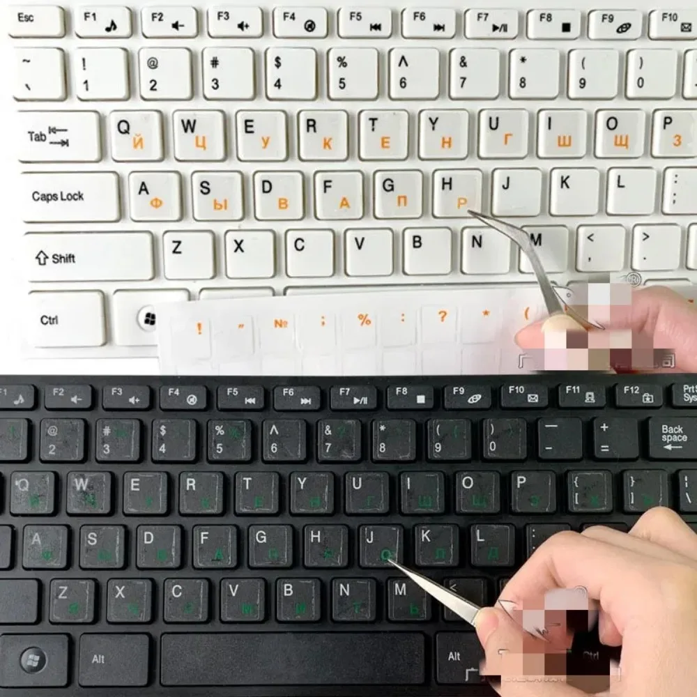 Universal Russian Transparent Keyboard Stickers for Laptop Letters Keyboard Cover for Notebook Computer PC Dust Protection