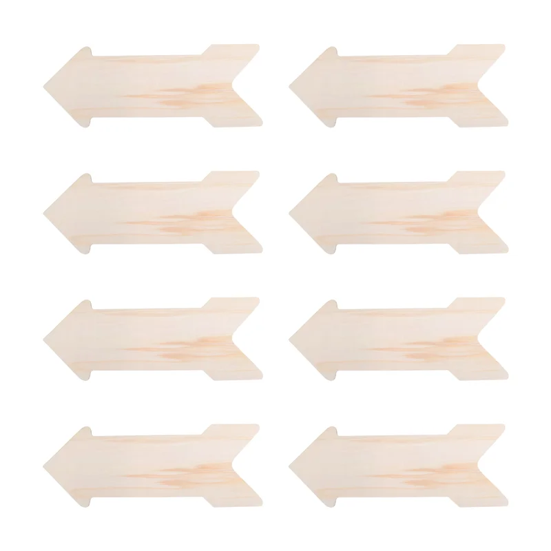 

ABKJ-8 шт. деревянная стрела в форме вырезов ломтик незавершенная стрела деревянная вывеска пустой цвет дерева