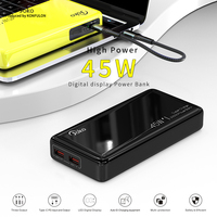 KONFULON 20000mAh  Small Size PD 45W Fast Charging Power Bank With 3USB Output  Portable Power Bank For iPhone Huawei Samsung