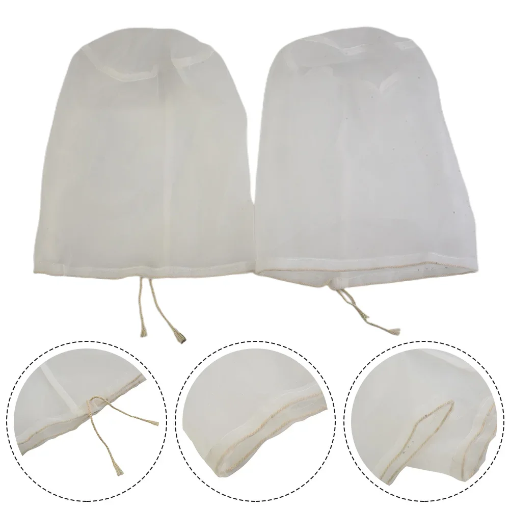 2x 100/160/200 Nylon Straining Bag 20x30cm Fine Mesh Homebrew Filter Bags Tea Fruit Juice Coffee Wine Nylon Bag