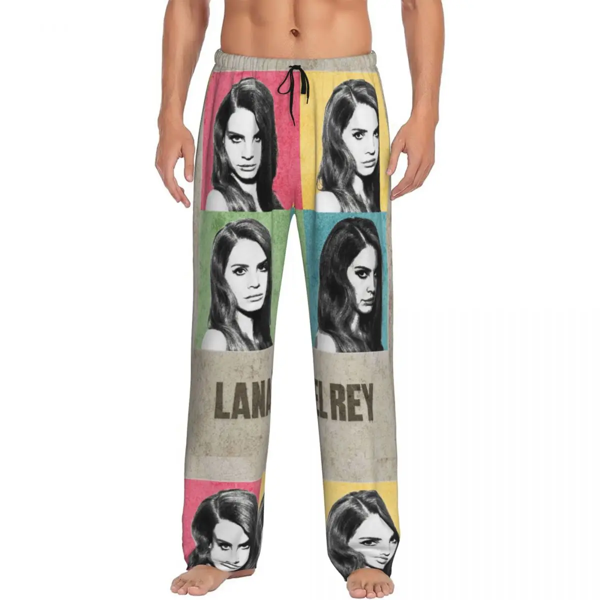 

Custom Singer Lana Del Rey Pajama Pants Men's Hip Pop Music Lounge Sleep Drawstring Sleepwear Bottoms with Pockets