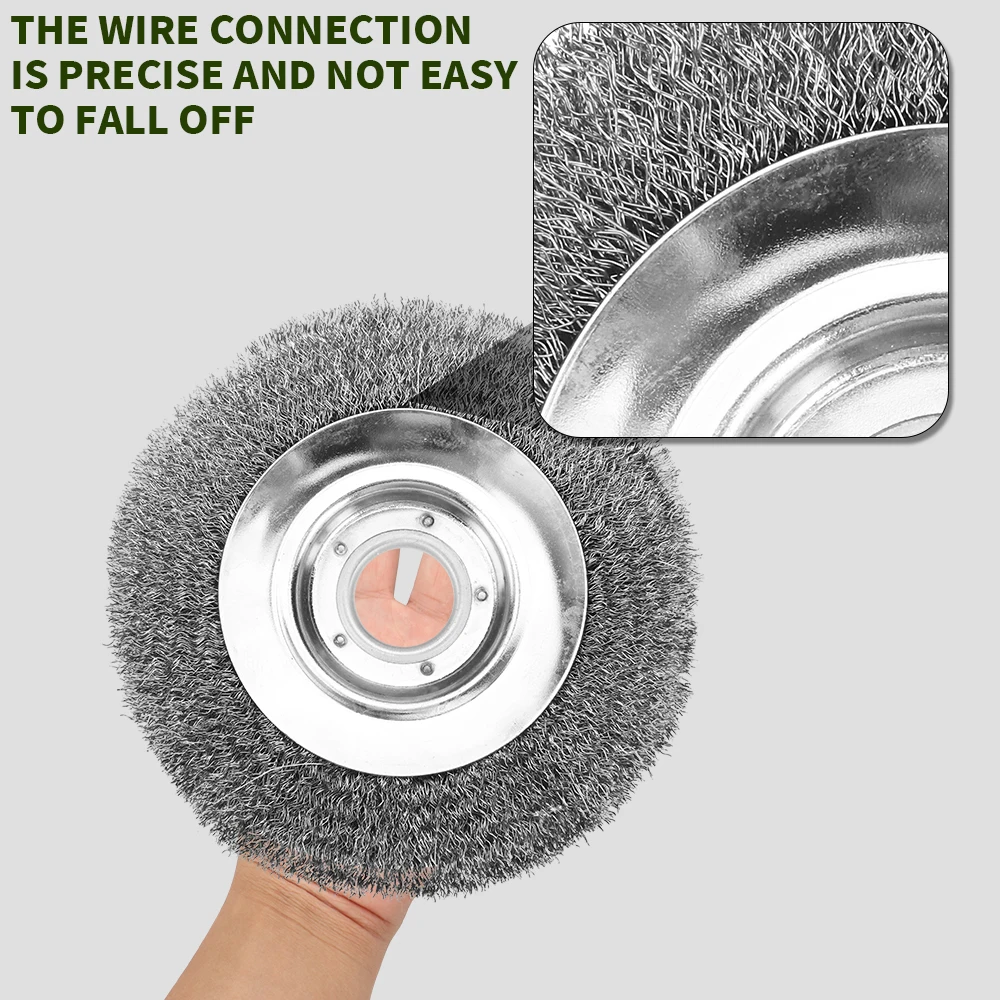 Universal 6/8 Inch Steel Wire Wheel Brush Disc for Lawn Mower Grass Trimmer Head Weed Cutter Garden Tool