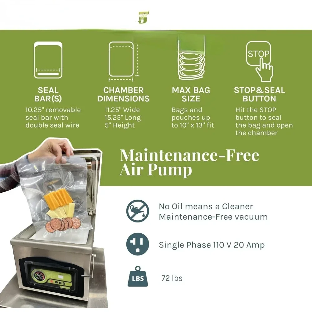 VacMaster VP210 Manual Vacuum Sealer System for Food Preservation