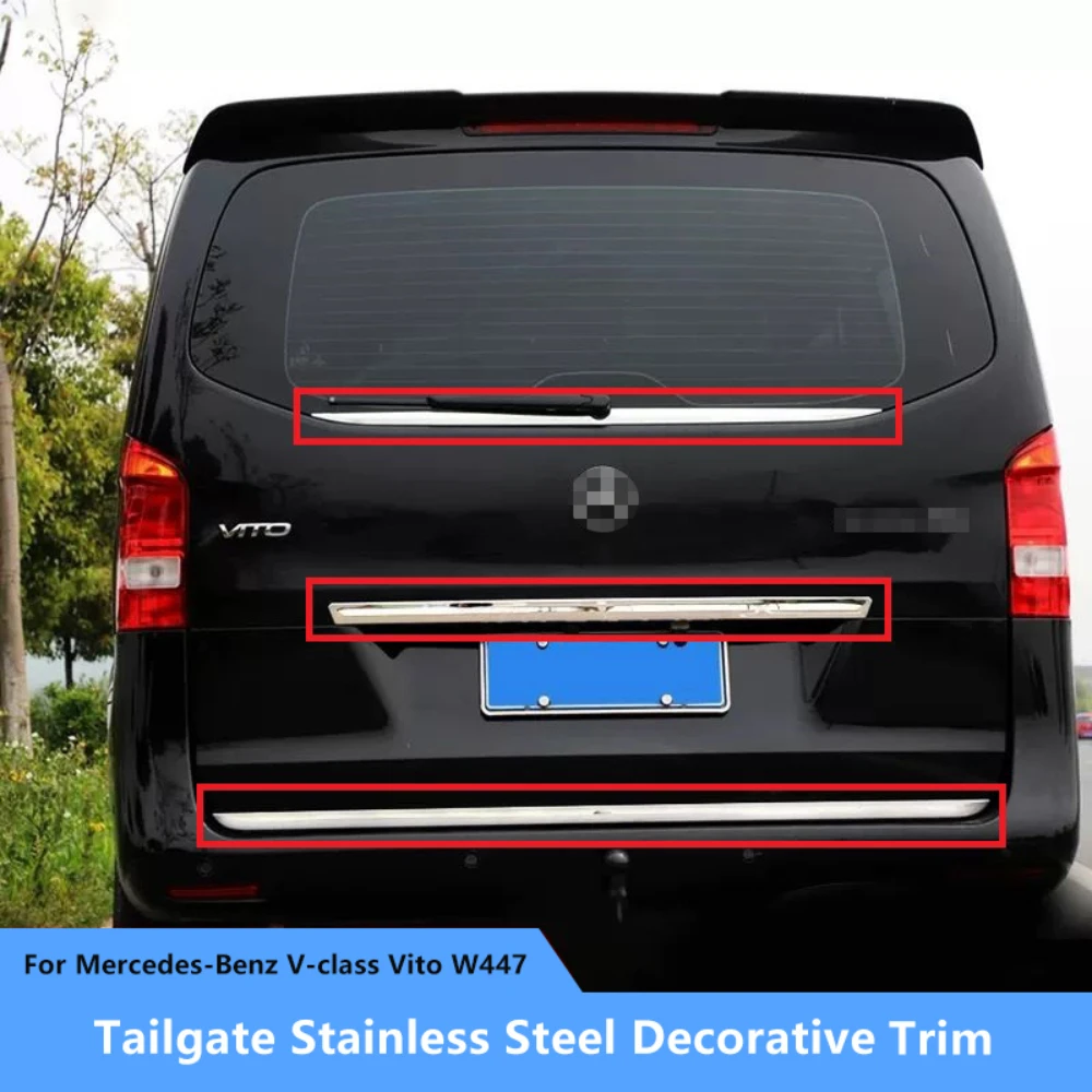 

W447 Exterior Body Trim Accessories Tailgate Stainless Steel Decorative Trim For Mercedes-Benz V-class W447 Vito Modification