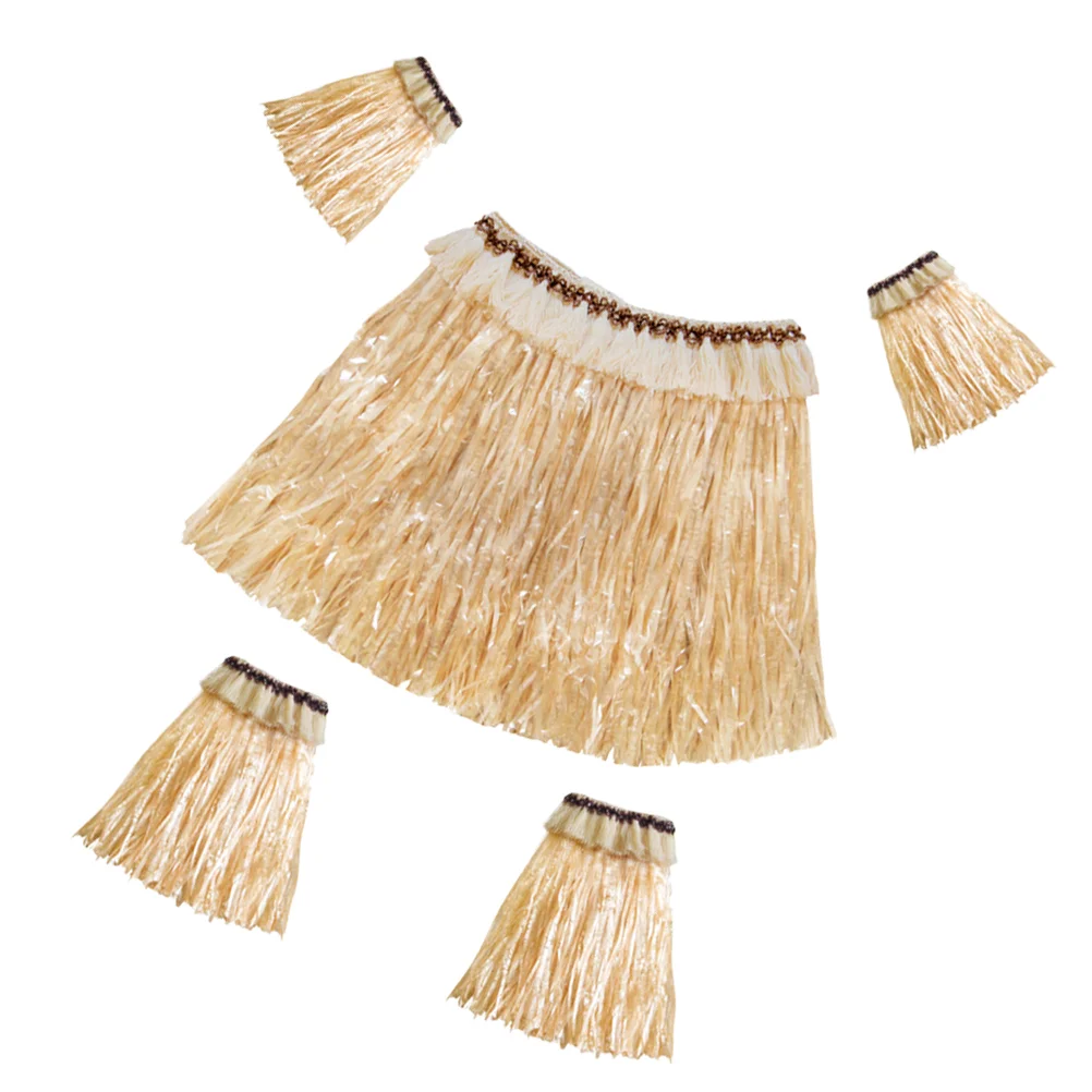 

Skirt Hawaiian Skirts Hula Luau Costume Party Women Hawaii Adults Straw Adult Paper Outfit Dance Kids Tassel Rafi Men Set