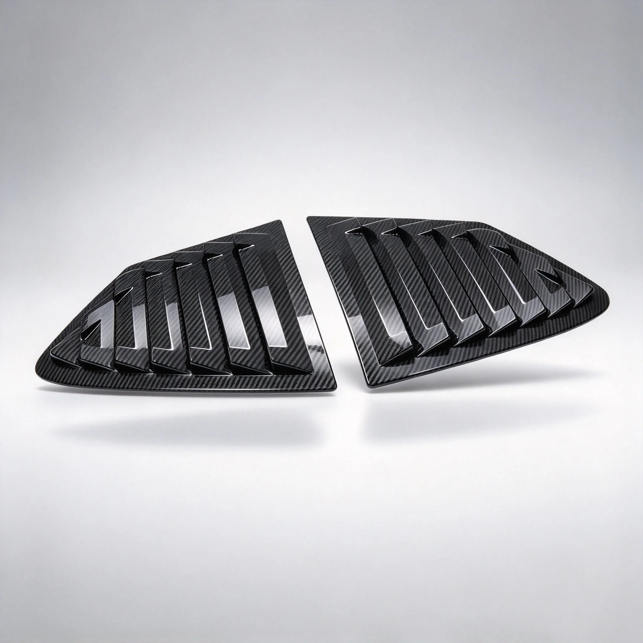 For Ford Focus 2019-2023 Sedan Hatchback Rear Side Window Louver Shutter Air Vent Scoop Cover Trim Carbon Fiber Look ABS Parts