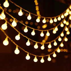 Impermeável LED Ball String Lights, Fairy Guirlanda, árvore de Natal, casamento interior, decoração de casa, 220V lâmpada, 3m, 6m, 10m, 22m