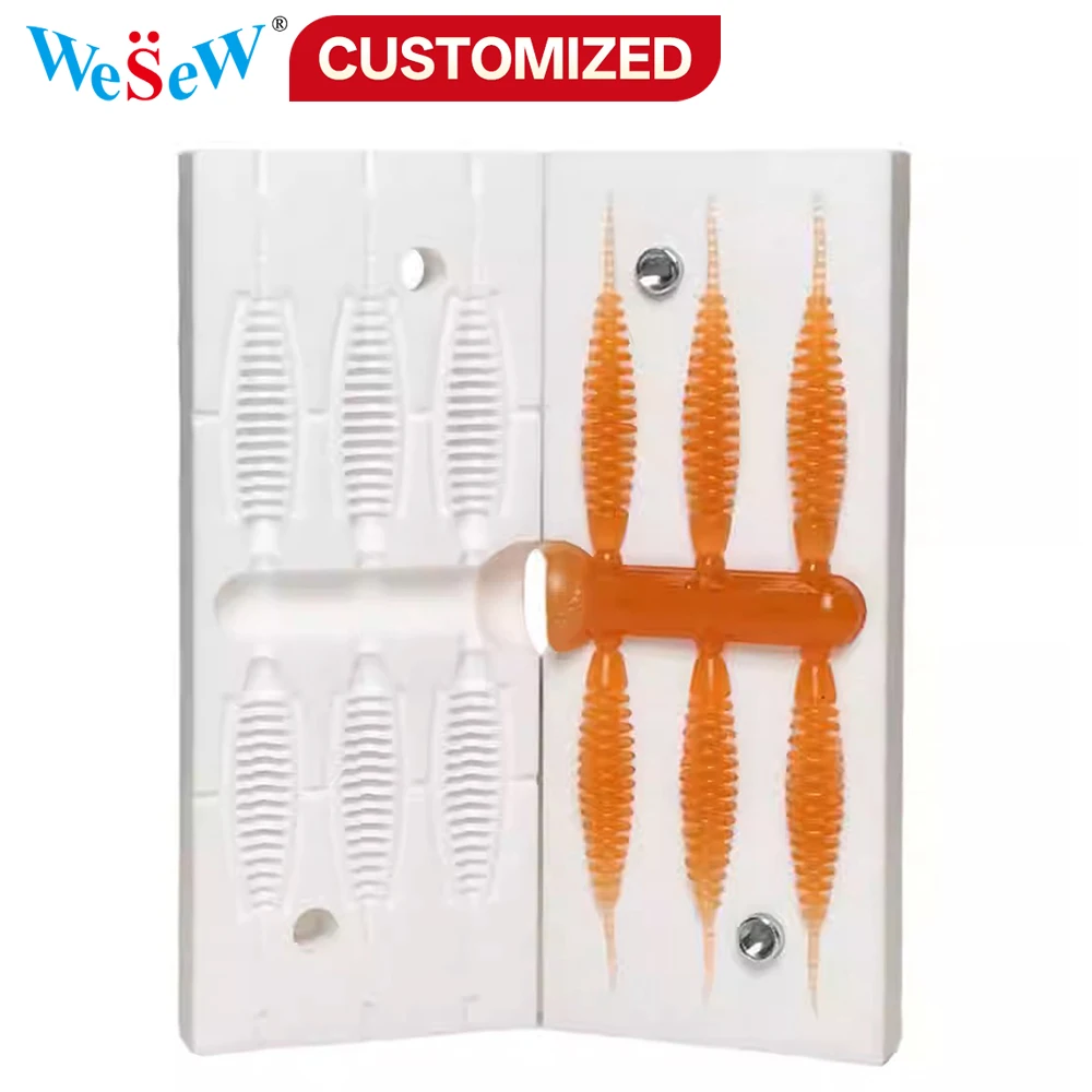 

Custom 2-inch Japanese-style threaded hook tail soft bait lure/soft worm mold bionic soft bait DIY tool root fishing 3d printing