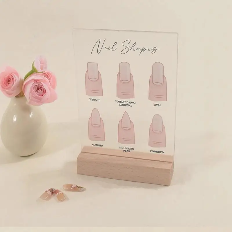 Acrylic Nail Art Signboard Nail Shapes Display Rack Wearing Armor Display Board Artwork Rack Nail Display Stand