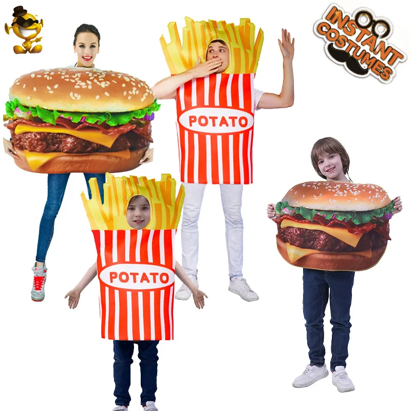 Accessoires de spectacle de frites pour adultes, Costume d'halloween, bal de mascarade, Cosplay, plante de rôle, Costume culturel de restauration rapide