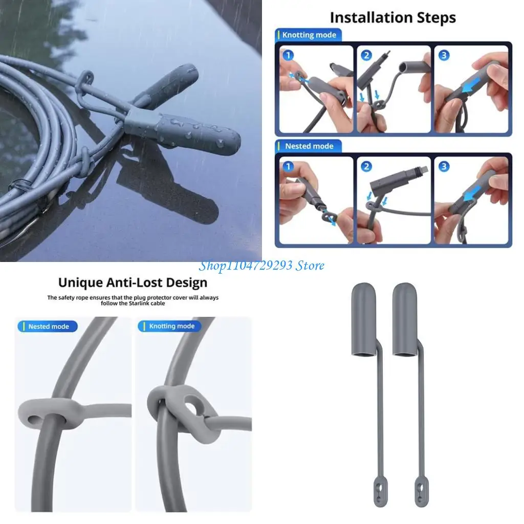 

Y2GD AntiLoss Silicone Cable End Protectors for Star Link Cable Home and Office Use