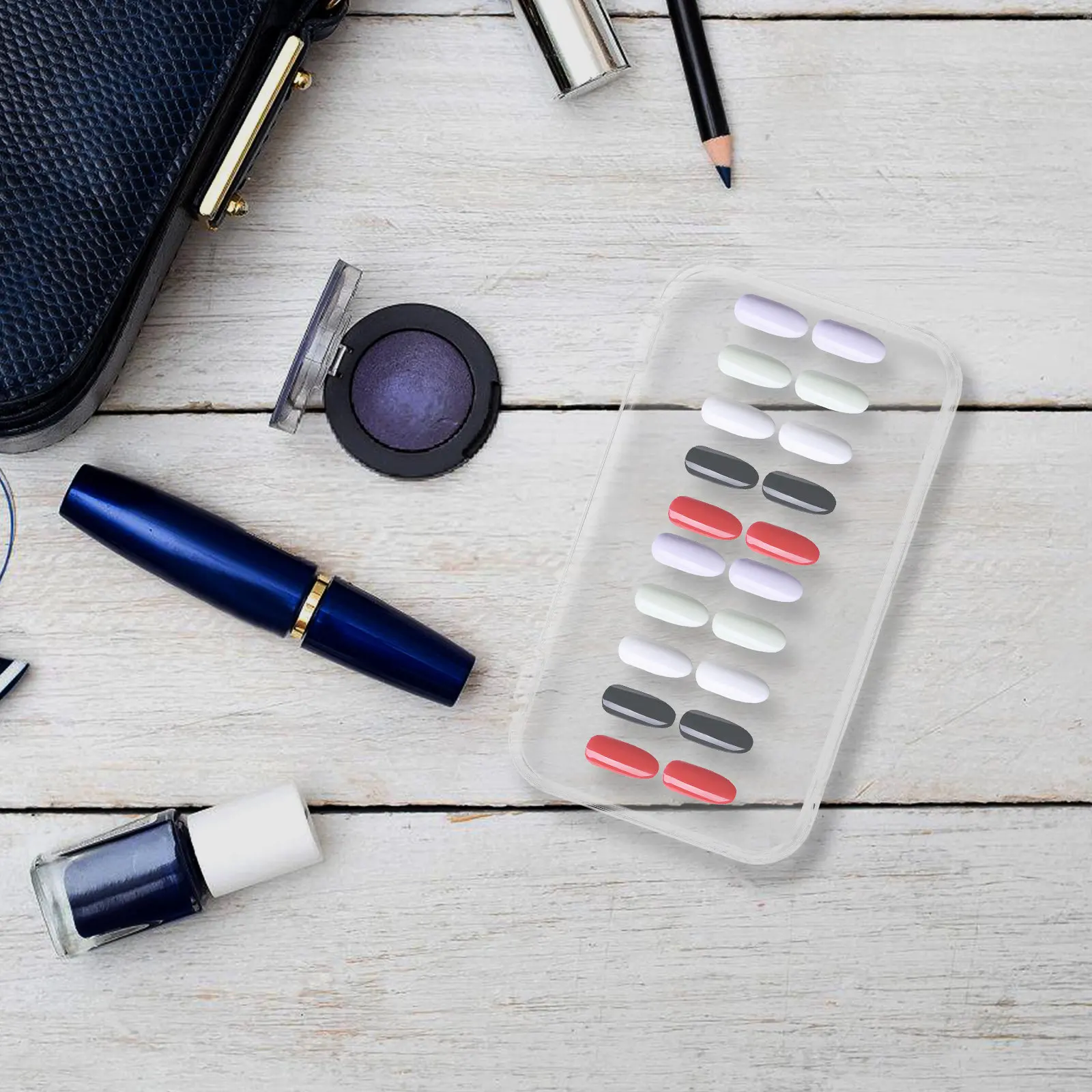 Picture 7: 12Pcs Clear Rectangle Plastic Press on Nail Holder Organizer Compact Storage Box Travel Friendly Plastic Container for Nail Tips