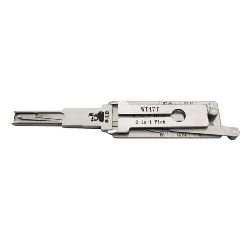 Lishi WT47T 2 in 1 Lock Pick Decoder Ignition Car Door Open for BAIC Senova Model Vertical Milling