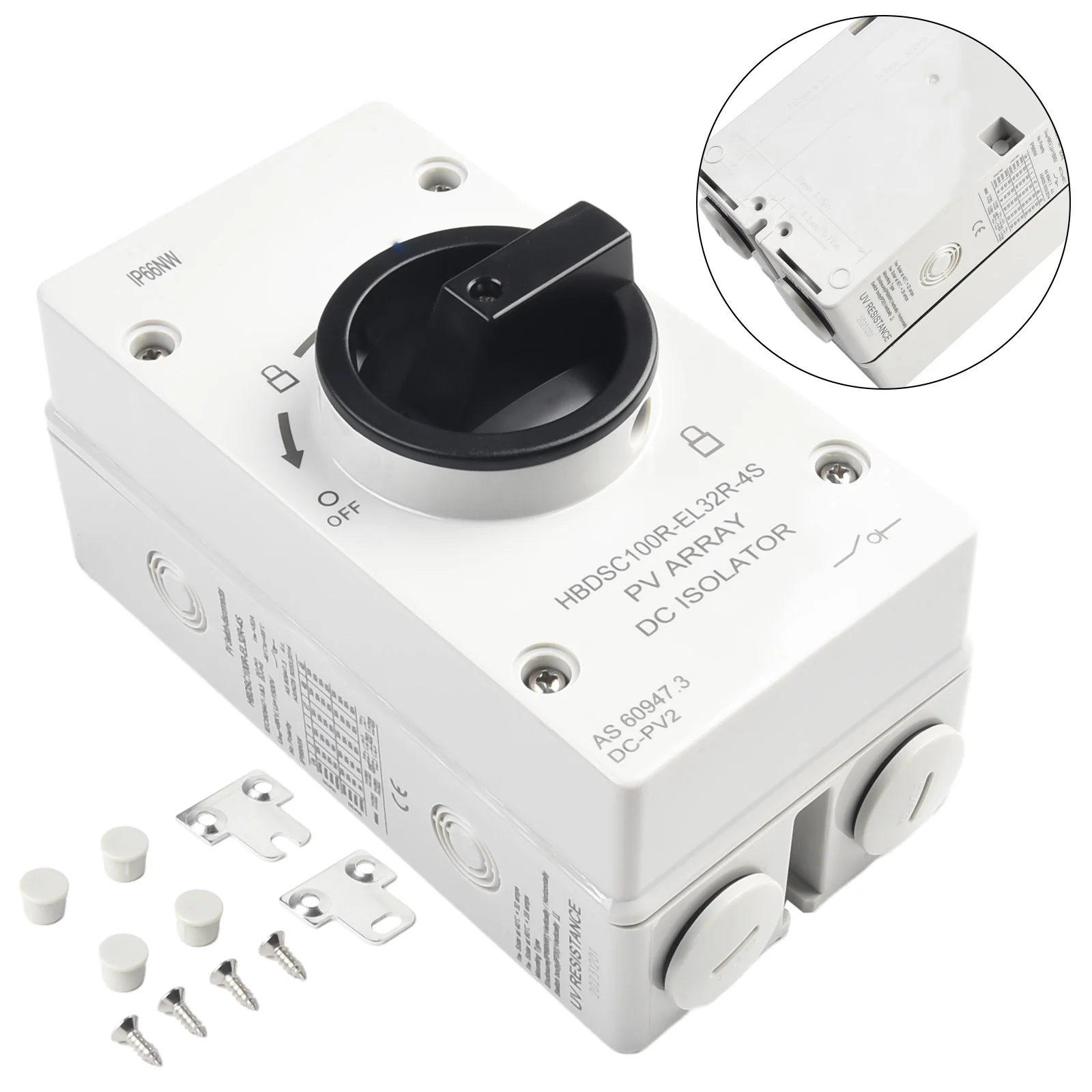 

50 60HZ Isolation Switch Isolation Switch For Photovoltaic Systems From 300V To 1000V Gray Panel Type Plastic Above 440V