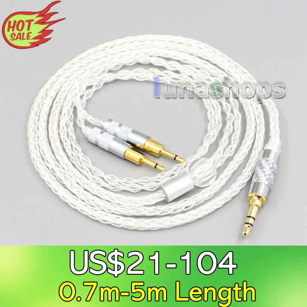 

LN006556 2.5mm 4.4mm XLR 3.5mm 8 Core Silver Plated OCC Earphone Cable For Sennheiser HD700 Headphone