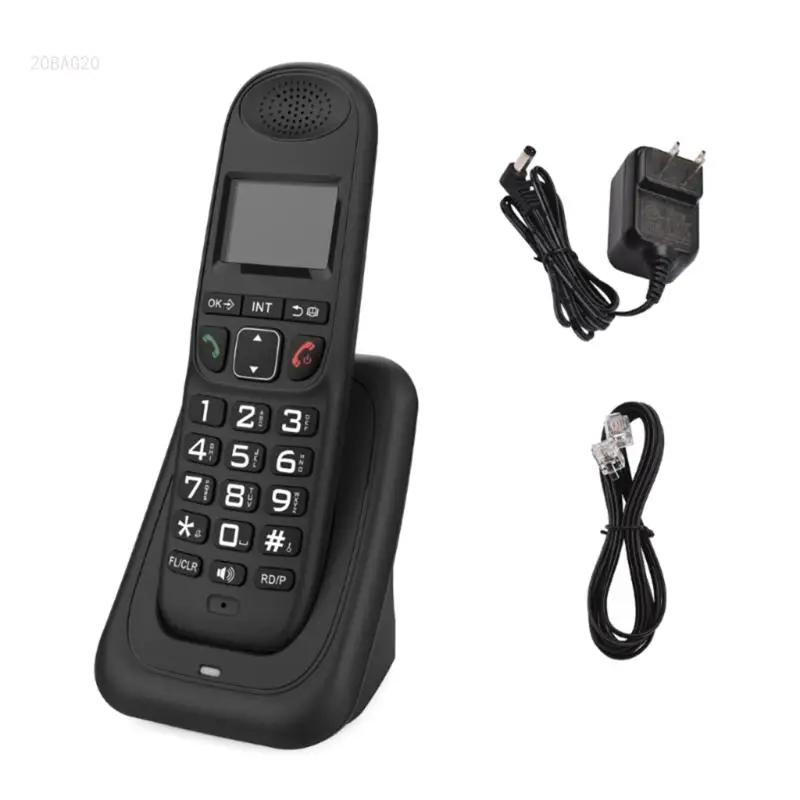 D1003 Digital Cordless Handheld Phone Large LCD for Business Offices Home Low Radiation Telephones 3Lines Display