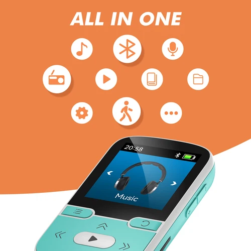 Imagen 2 del producto Reproductor de MP3 RUIZU X62 con clip, sonido sin pérdidas HIFI Bluetooth 5,3 con radio FM para correr deportivo, admite tarjeta TF de hasta 128 GB