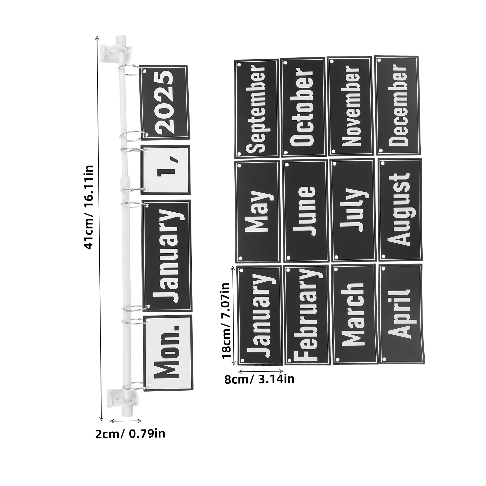 1 set 1 Set Flip Calendar Cards Classroom Bulletin Board 2025-2029 Easy Install Desk Wall Calendar Set - Teacher Organizer For