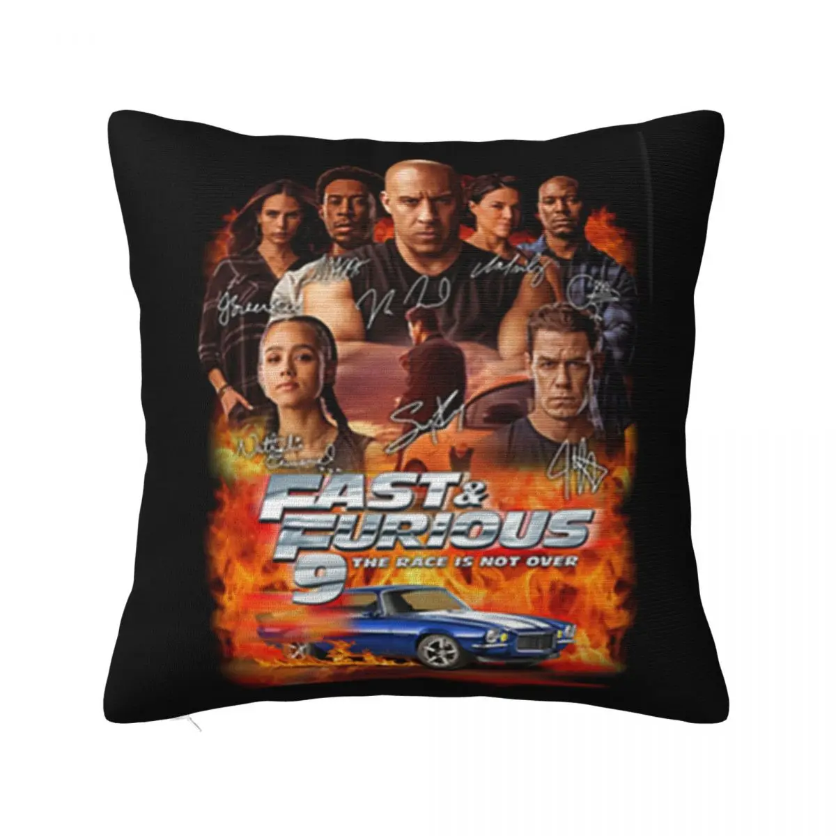 Fast & Furious 9 The Race Is Not Over Signatures Original Funny Best Selling Splicing Science Pillow Case