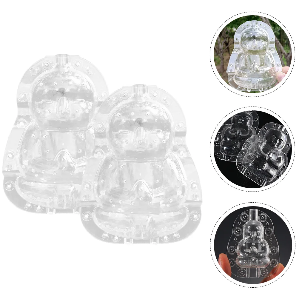 2 Pcs Vegetable Shaping Mold Fruit Growing Garden Supply Ginseng Melon Accessory Transparent Forming Buddha Travel Clear