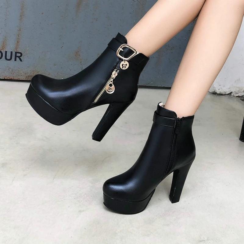 Fashion Ankle Boots For Women 2024 Autumn Winter High Heels Short Boot Female Platform Red Yellow White Party Shoes Large Size