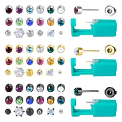1PC Grün Keine Schmerzen Knorpel Tragus Helix Piercing Gun Frauen Einweg Sterile Ohr Piercing Einheit Piercer Werkzeug Maschine Kit stud
