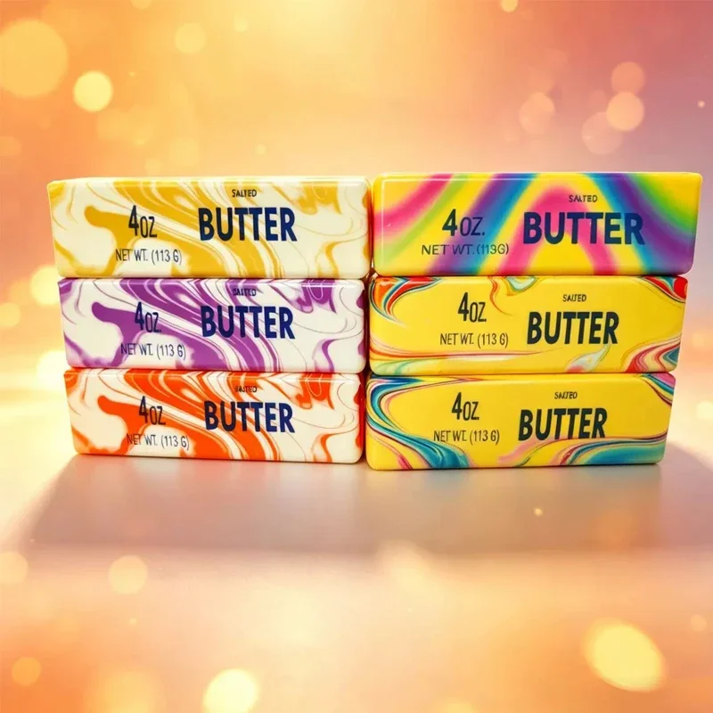 Hawaii Rhyolite Colors Butter Stick Squishy Fidget Toys Elastic Cheese Stick Funny Squeeze Prank Toy Stress Anxiety Relief Game