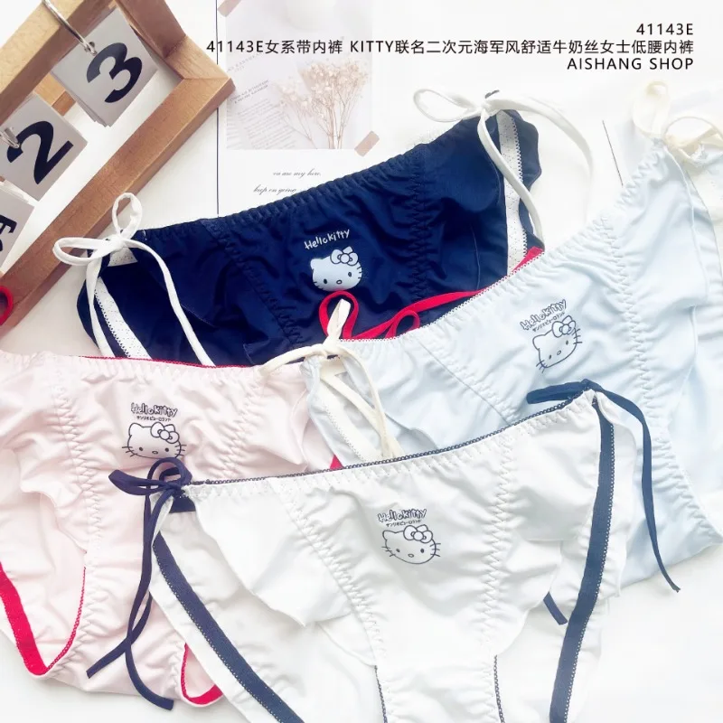 

Cute Hello Kitty Underwear Comfortable Milk Silk Girl Low Waist Sports Thong Performance Beach Swimming Pants Women Accessories