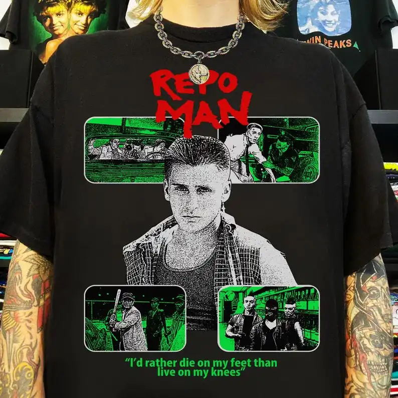 Repo Man 1984 T-Shirt , Punk Movie Shirt, Harry Dean Stanton Retro Movie  Vintage Movie Shirt