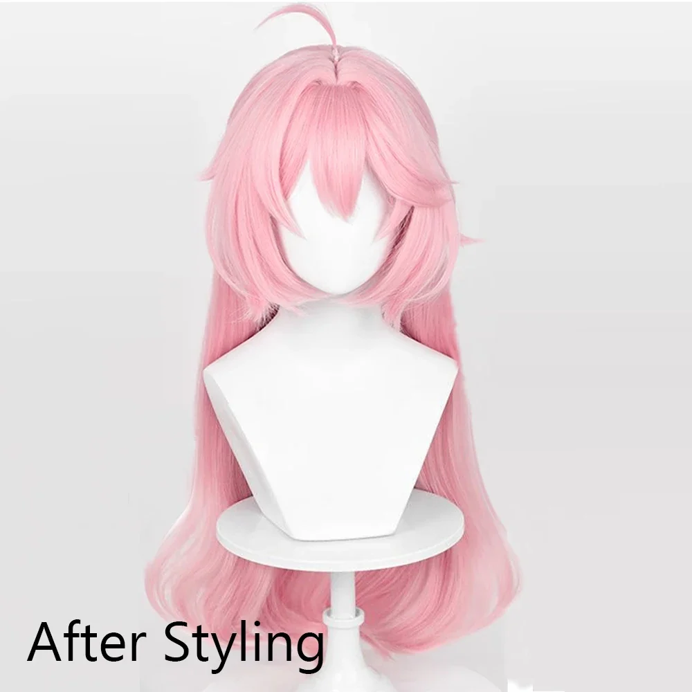 Game Arknights Goldenglow Cosplay Wig Women Long Straight Synthetic Pink Braid Fluffy Hair Wigs Halloween Party Costume Props